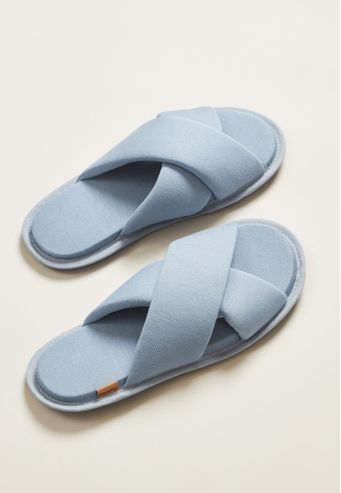 Pantufa Aberta de Viscose Stretch