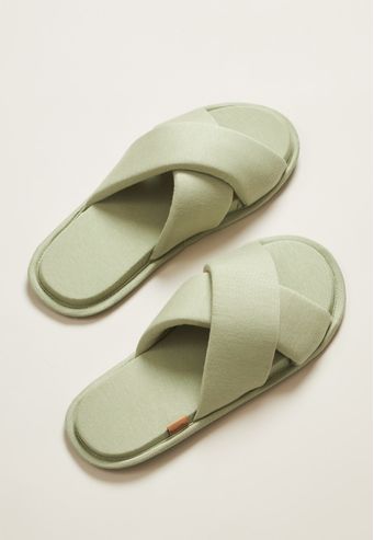 Pantufa Aberta de Viscose Stretch