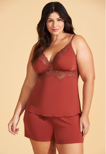 Babydoll Recco de Microfibra Com Renda