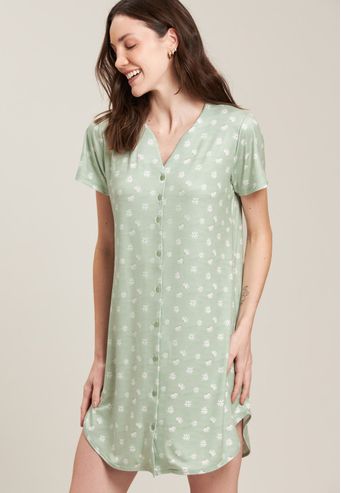 Camisão Baunilha Aberto de Algodão Digital