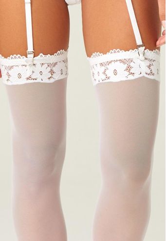 Meia Recco de Tule e Renda