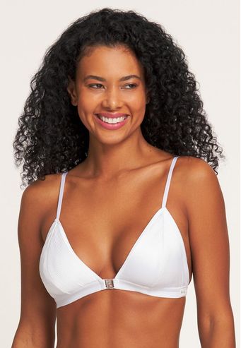 Sutiã Top Recco sem Bojo e sem Aro de Charmeuse Prime com Fecho Frontal