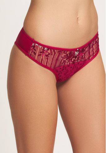 Calcinha Recco Tanga de Bio Senci com Renda e Rendão Gold