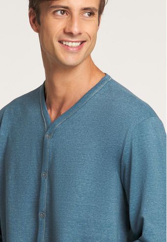 Pijama Recco Longo Aberto de Moletinho Flanelado com Elastano