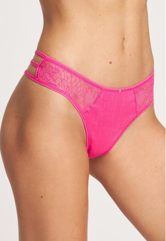 Calcinha Recco Fio de Renda e Crepe Shine