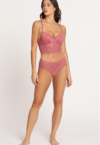 Calcinha Recco Tanga de Renda e Tule