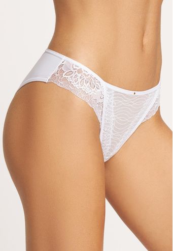Calcinha Recco Tanga de Bio Senci com Renda e Tule Trabalhado