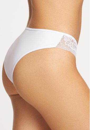 Calcinha Recco Tanga de Bio Senci com Renda e Tule Trabalhado
