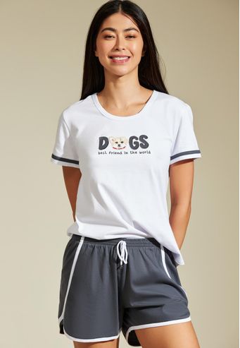 Pijama Recco de Algodão com Elastano e 100% Algodão