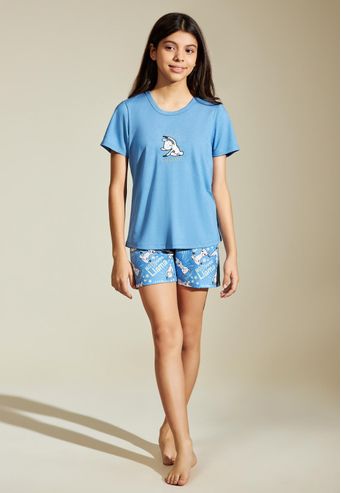 Pijama Recco Infantil de Viscose Stretch e Viscose Digital