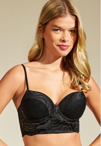 Brallet Recco com Bojo e com Aro de Renda e Charmeuse