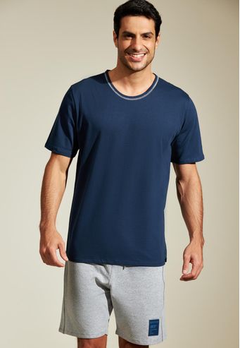Pijama Recco de 100% Algodão com Moletinho Mesclado