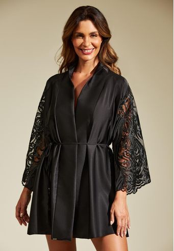 Robe Recco de Charmeuse Prime e Rendão Iris