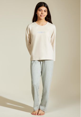 Pijama Recco Longo Infantil de Moletinho Flanelado