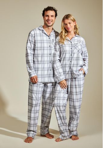 Pijama Recco Longo Aberto de Flanela