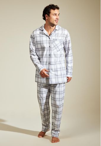 Pijama Recco Longo Aberto de Flanela