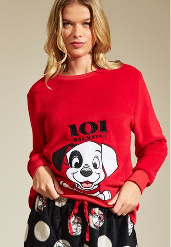 Pijama Recco Longo de Fleece 101 Dálmatas