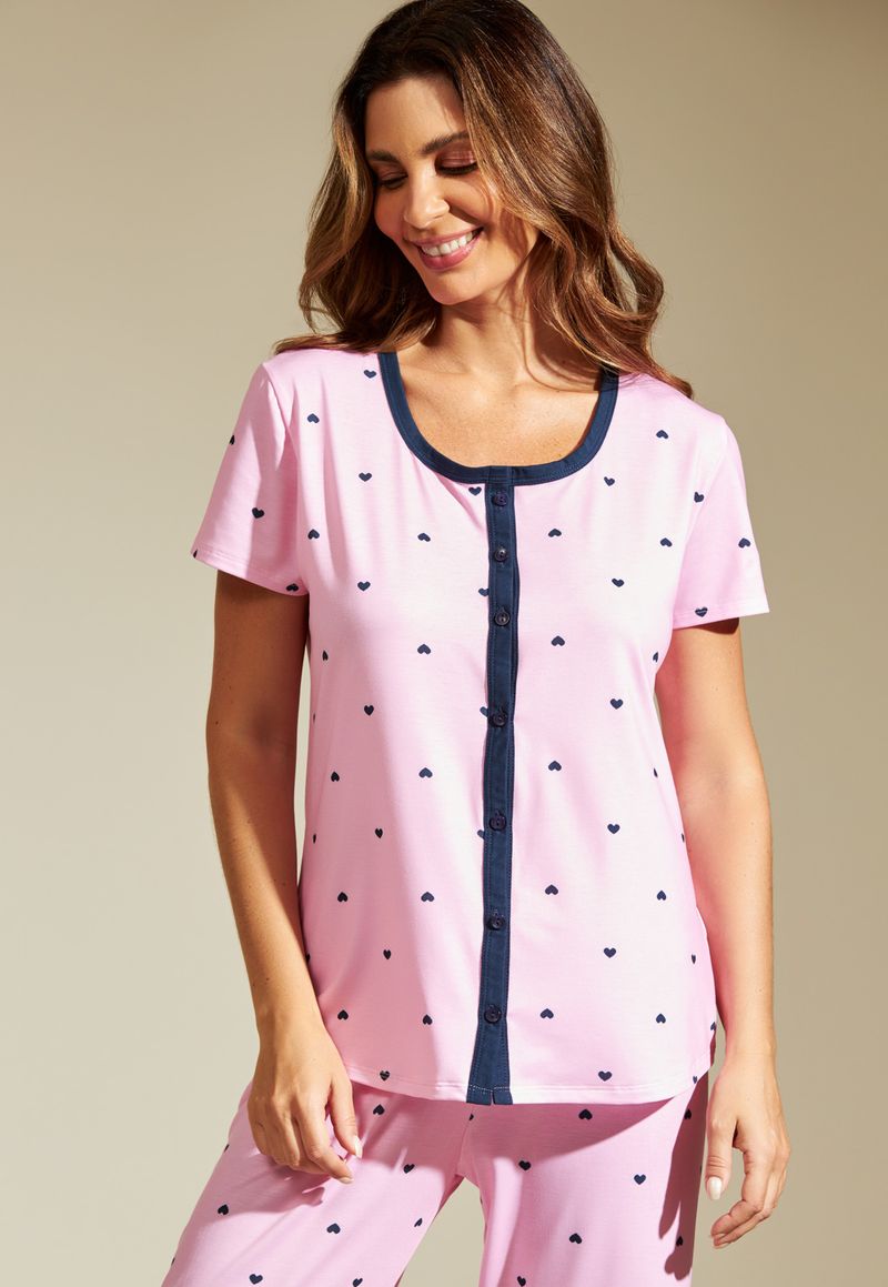 Pijama Recco Aberto com Capri de Malha 100% Algodão - 16950-20350_02