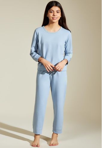 Pijama Recco Juvenil Longo de Moletinho Flanelado
