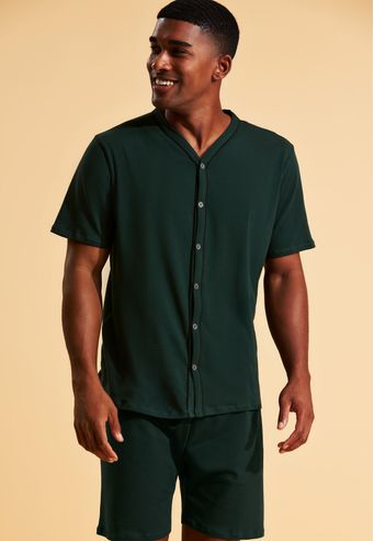 Pijama Recco Aberto de Algodão com Elastano