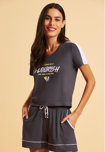 Pijama Recco Curto de Viscose Stretch
