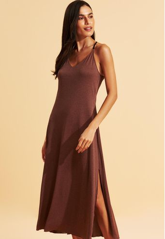 Slip Dress Recco de Microdry com Renda