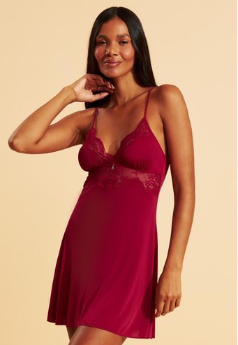 Camisola Recco de Microfibra com Renda