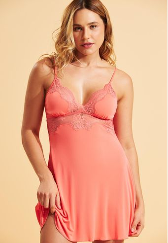 Camisola Recco de Microfibra com Renda