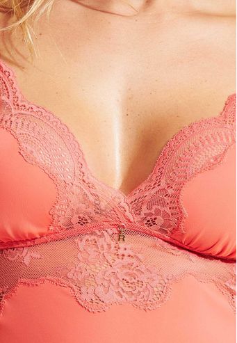Camisola Recco de Microfibra com Renda