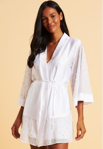 Robe Recco de Charmeuse Prime com Tule Florescer
