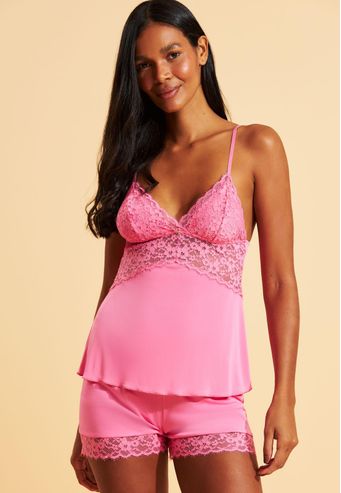 Babydoll Recco de Microfibra com Renda