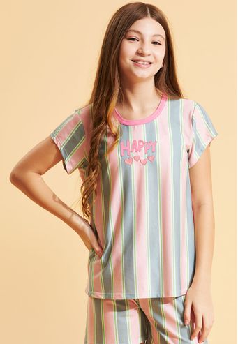 Pijama Recco Infantil de Algodão Listrado