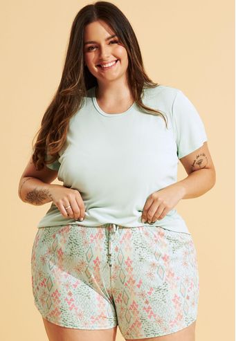 Pijama Recco de Shorts Midi de Microfibra
