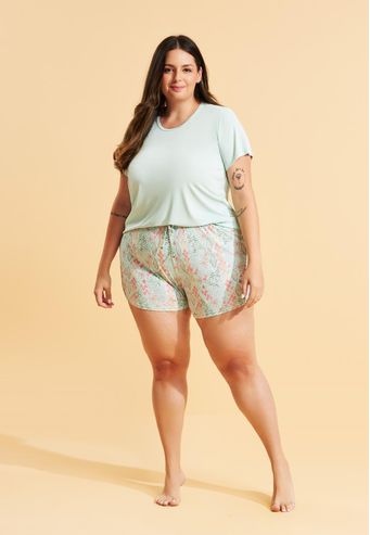 Pijama Recco de Shorts Midi de Microfibra