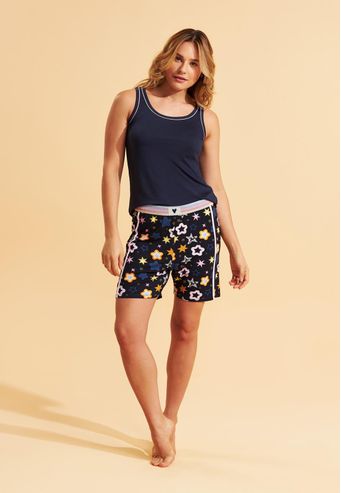 Pijama Recco Regata e Shorts de Viscose Stretch