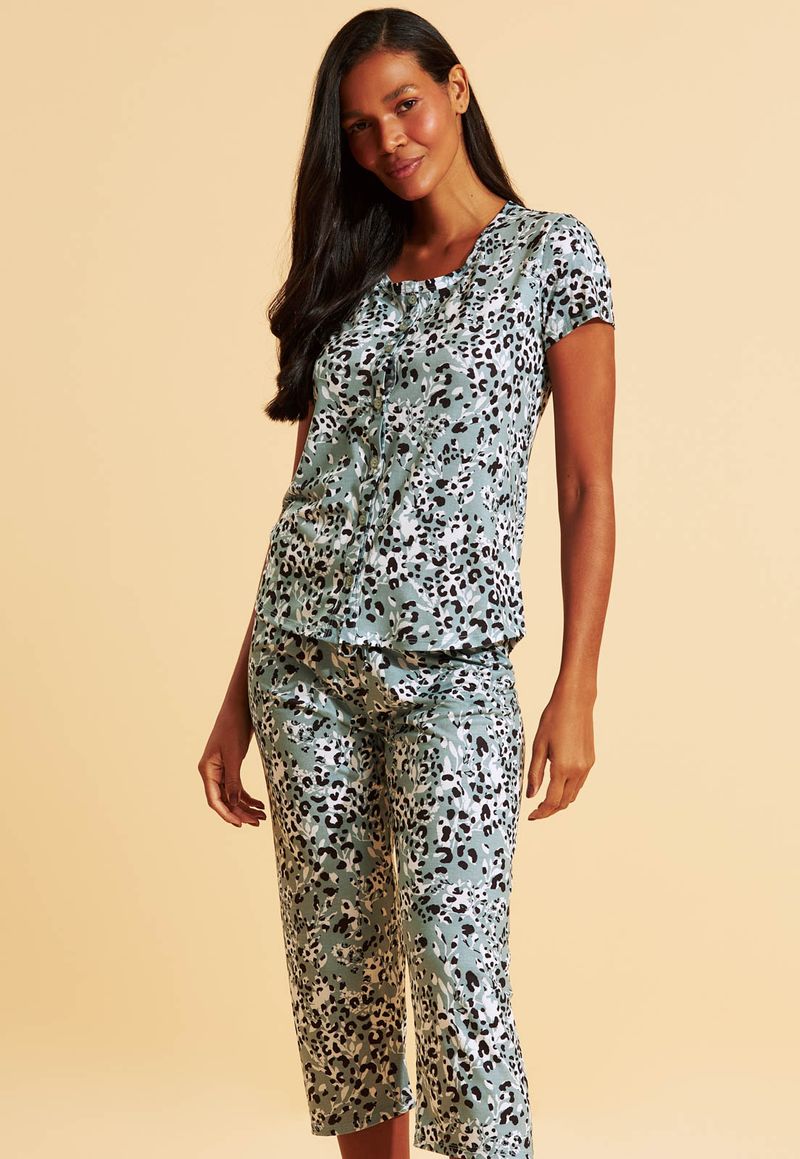 Pijama Recco Aberto com Capri 100% Algodão -17348-20640_01