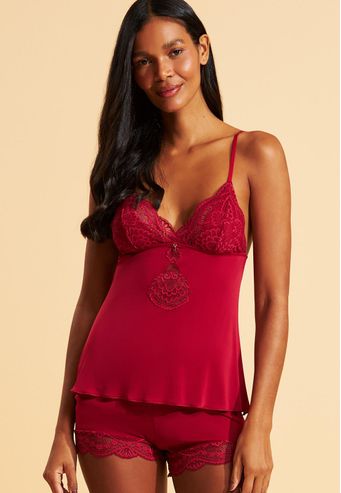 Babydoll Recco de Microfibra com Renda