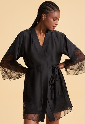 Robe Recco de Charmeuse e Tule Botanica