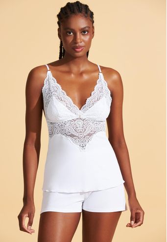 Babydoll Recco de Microfibra Com Renda