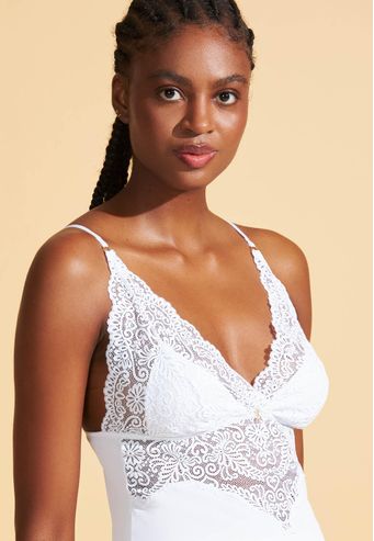 Babydoll Recco de Microfibra Com Renda