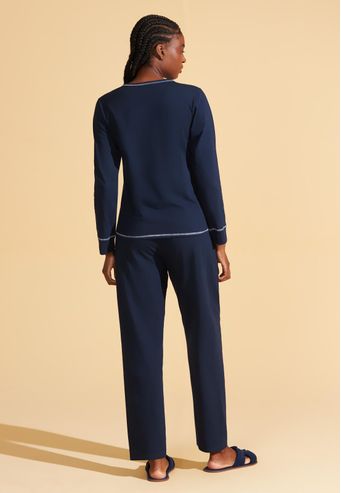 Pijama Recco Longo de Algodão Com Elastano