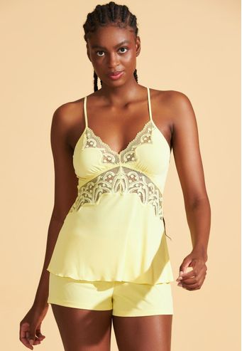 Babydoll Recco de Microfibra Com Renda