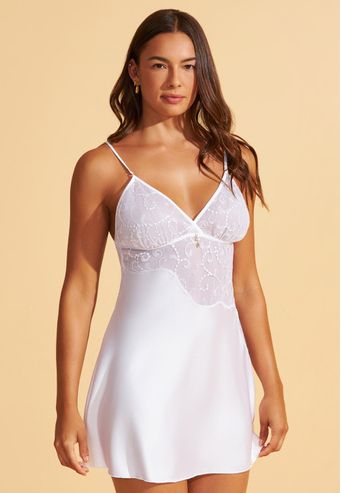 Camisola Charmeuse Com Renda Alvorada Recco