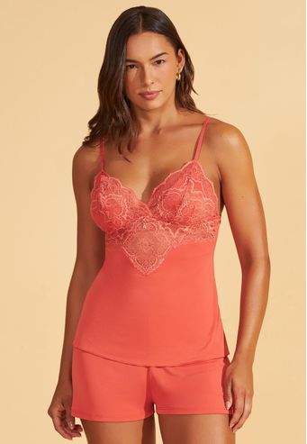 Babydoll de Microfibra Com Renda Recco