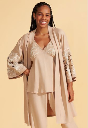 Robe Viscolinen Com Guipure Orquidea Recco