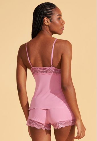 Babydoll de Microfibra Com Renda Recco