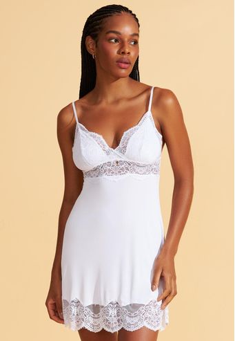 Camisola de Microfibra Com Renda Recco