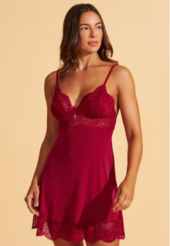 Camisola de Microfibra Com Renda Recco