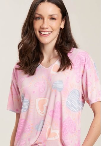 Pijama Baunilha Curto de Microfibra