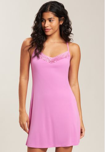 Camisola Baunilha de Microfibra Com Renda